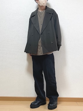 「低身長男子」｜「アイテム（トレンチコート）」を使った、ゆうさん（メンズ・165cm）の秋コーディネート