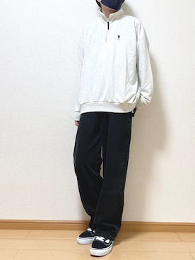 「flaner（フラネ）のペインターデニムパンツ【ユニセックス】（デニムパンツ）」を使った、ゆうさん（メンズ・165cm）の秋コーディネート