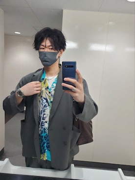 「アイテム（セットアップ）」を使った、まめ(SOY)さん（メンズ・180cm）の春コーディネート