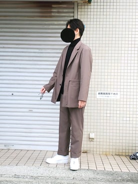 「MONKEY TIME（モンキータイム）のアイテム（テーラードジャケット）」を使った、まめ(SOY)さん（メンズ・180cm）の冬コーディネート