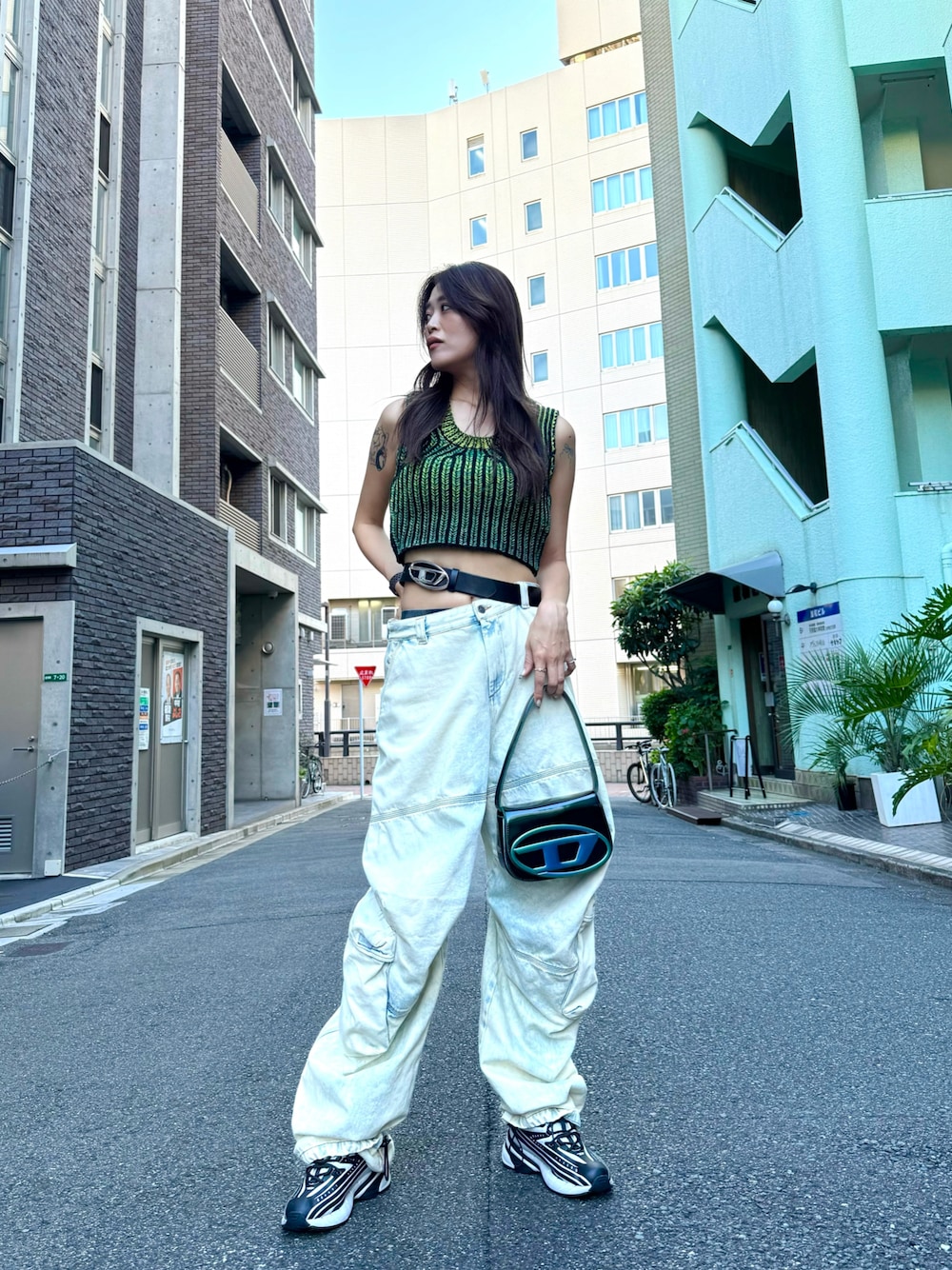☆Fukumoto  Yumeno☆さんの「レディース ニット クロップド丈（DIESEL）」を使ったコーディネートの1枚目の写真