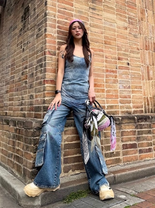 ルーズデニムカーゴ DIESEL（ディーゼル）の「SS23 レディース デニム カーゴパンツ
