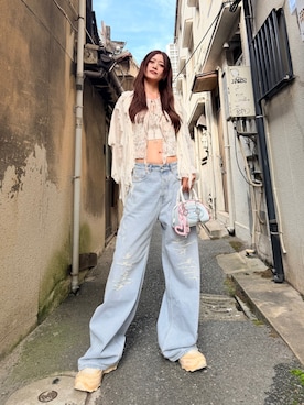 「アイテム（キーホルダー）」を使った、☆Fukumoto  Yumeno☆さん（レディース・172cm）の秋コーディネート