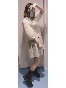 「FILA」｜優☺︎さん（レディース・158cm）の夏コーディネート