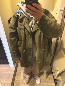 「アイテム（バックパック/リュック）」を使った、うままさん（メンズ・172cm）の冬コーディネート