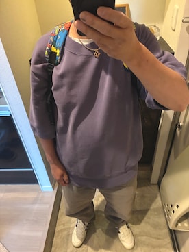 「B:MING by BEAMS（ビーミングバイビームス）のニュービンテージ バルーン チノパンツ（チノパンツ、グレー系）」を使った、うままさん（メンズ・172cm）の春コーディネート