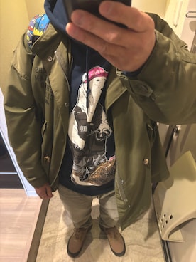 「アイテム（モッズコート）」を使った、うままさん（メンズ・172cm）の冬コーディネート