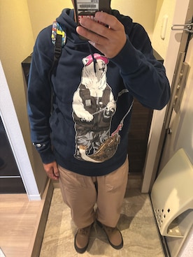 「アイテム（パーカー）」を使った、うままさん（メンズ・172cm・50代）の秋コーディネート