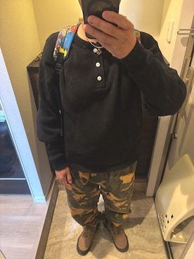 「go slow caravan（ゴースローキャラバン）のアイテム」を使った、うままさん（メンズ・172cm）の春コーディネート