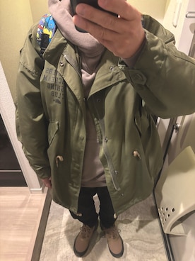 「アイテム（バックパック/リュック）」を使った、うままさん（メンズ・172cm）の冬コーディネート