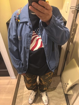 「go slow caravan（ゴースローキャラバン）のアイテム」を使った、うままさん（メンズ・172cm）の春コーディネート