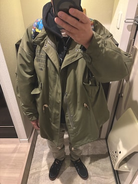 「アイテム（モッズコート）」を使った、うままさん（メンズ・172cm）の秋コーディネート