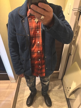 「アイテム（カバーオール）」を使った、うままさん（メンズ・172cm）の冬コーディネート
