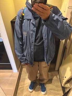 「アイテム（パーカー）」を使った、うままさん（メンズ・172cm・50代）の秋コーディネート