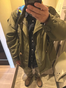 「アイテム（バックパック/リュック）」を使った、うままさん（メンズ・172cm）の冬コーディネート