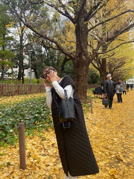 「キルティングベスト」｜「アイテム（その他アウター）」を使った、honoさん（レディース・157cm）の冬コーディネート