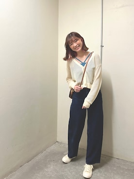 「COMME des GARCONS（コムデギャルソン）のアイテム（スニーカー、ホワイト系）」を使った、ジャニスさん（レディース・163cm）の夏コーディネート