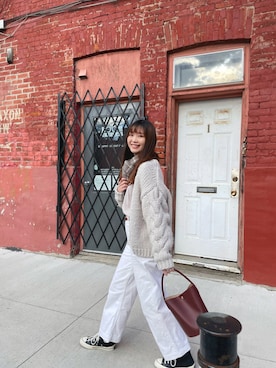 「GRL（グレイル）のアイテム（その他アウター、ホワイト系）」を使った、ジャニスさん（レディース・163cm）の春コーディネート