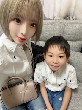 「POLO RALPH LAUREN（ポロ ラルフ ローレン）のアイテム（シャツ/ブラウス）」を使った、hirumamaさん（キッズ・130cm）の夏コーディネート