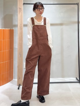 「アイテム（オールインワン・サロペット）」を使った、niuさん（レディース・161cm）の秋コーディネート