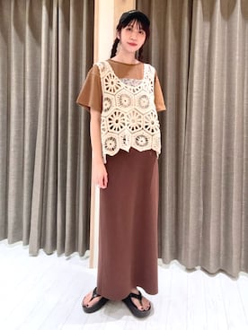 「アイテム（ベスト）」を使った、niuさん（レディース・161cm）の夏コーディネート