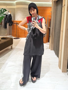 「アイテム（つなぎ/オールインワン）」を使った、niuさん（レディース・161cm）の夏コーディネート