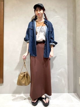 「アイテム（Tシャツ/カットソー）」を使った、niuさん（レディース・161cm）の夏コーディネート
