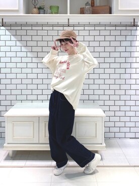 「キャップ女子」｜niuさん（レディース・161cm）の秋コーディネート