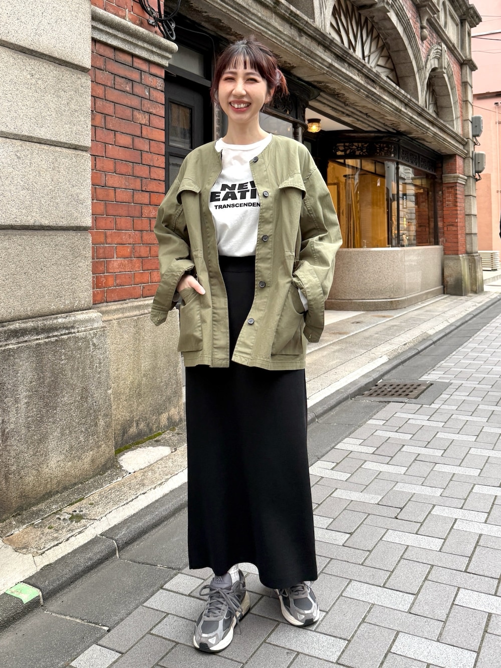 PUAL CE CIN ノーカラーミリタリーブルゾン PUAL CE CIN（ピュアルセシン）の「ノーカラーミリタリー