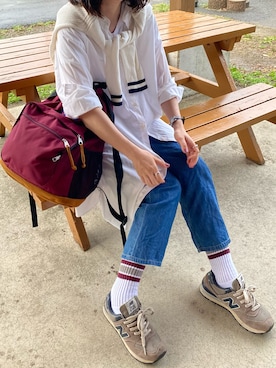 「MACKINTOSH PHILOSOPHY（ﾏｯｷﾝﾄｯｼｭ ﾌｨﾛｿﾌｨｰ）のアイテム」を使った、あやかさん（レディース・165cm）の夏コーディネート