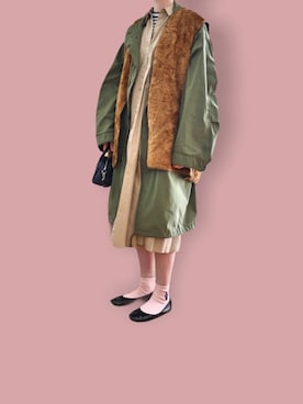「ボストンバッグ」｜「アイテム（モッズコート）」を使った、あやかさん（レディース・165cm）の秋コーディネート