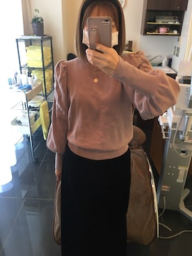 「GU（ジーユー）のアイテム（パンツ、ブラック系）」を使った、Yu...さん（レディース・156cm）の秋コーディネート