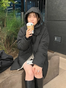 「Kastane（カスタネ）のアイテム（ダウンジャケット/コート）」を使った、あおきりほさん（レディース・161cm）の秋コーディネート