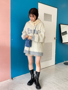 後ろストレッチ厚底ミドルブーツ。 後ろストレッチ厚底ミドルブーツ。