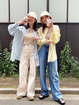 「Kastane（カスタネ）のクローシュHAT（ハット）」を使った、あおきりほさん（レディース・161cm）の夏コーディネート