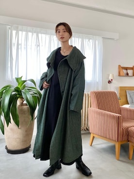 ストライプノマディックコートを使った人気ファッションコーディネート 