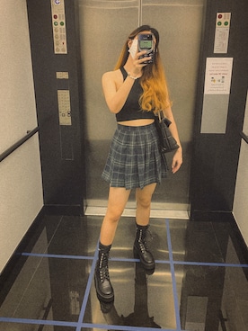 「skirt」｜「アイテム（ブーツ）」を使った、テラーのレビューさん（レディース・167cm）の秋コーディネート