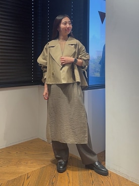 「骨格ストレート」｜「アイテム（トレンチコート）」を使った、山口（yamaguchi）さん（レディース・156cm）の春コーディネート