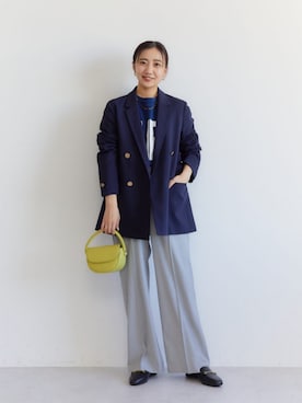 size SHORT あり ］ツイードライク ボックス ダブル ジャケットを使っ