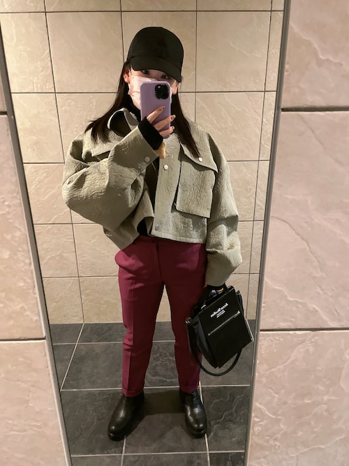 ジャケット・アウター AMERI EMBOSS SHORT ARMY LIKE JACKET 1665579006_500.jpg