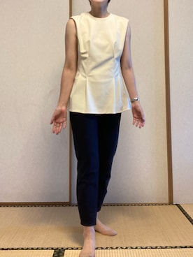 「theory（セオリー）のアイテム（パンツ）」を使った、ゆりぃさん（レディース・168cm）の夏コーディネート