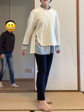 「theory（セオリー）のアイテム（パンツ）」を使った、ゆりぃさん（レディース・168cm）の冬コーディネート