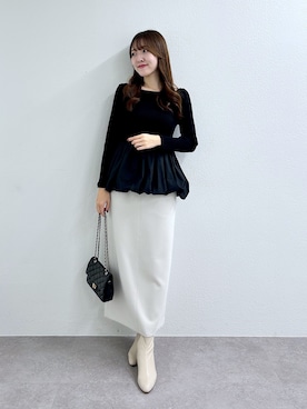 「ナロースカート」｜Sanaさん（レディース・163cm）の秋コーディネート