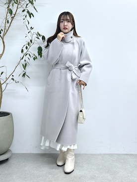 「ロングコートコーデ」｜Sanaさん（レディース・163cm）の秋コーディネート