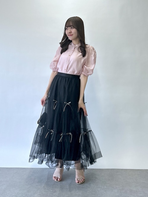 LaBoutiqueBonBon メニーリボンチュールスカート セール】メニーリボンチュールティアードスカート（スカート