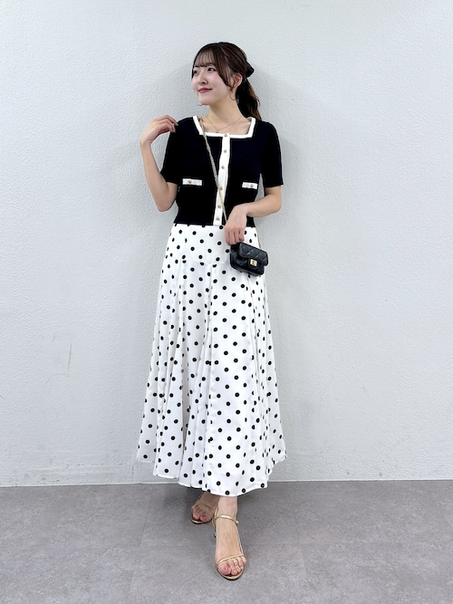 【最終値下げ】La boutique BonBon ドットマチフレアスカート セール】【再販決定！・3サイズ展開あり】ドットマチフレアスカート