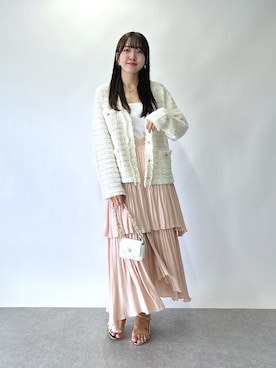 「ティアードスカート」｜Sanaさん（レディース・163cm）の夏コーディネート