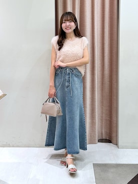 「アイテム（デニムスカート）」を使った、Sanaさん（レディース・163cm）の夏コーディネート