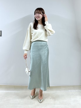 「グリーンスカート」｜Sanaさん（レディース・163cm）の秋コーディネート