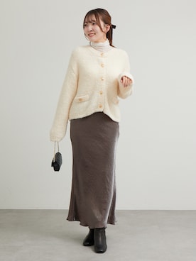 「アイテム（ノーカラージャケット）」を使った、Sanaさん（レディース・163cm）の秋コーディネート